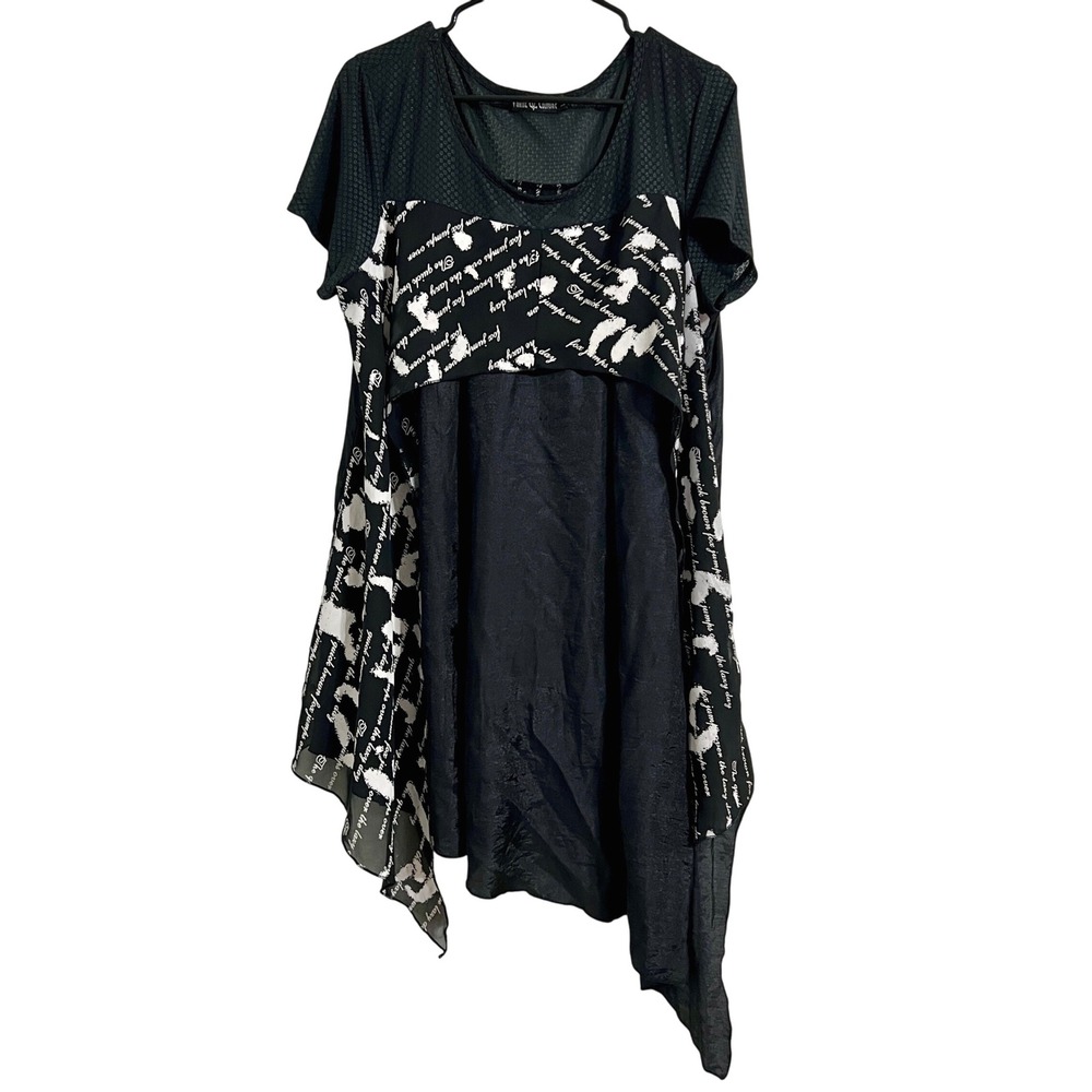 Vanite Couture Womens Asymmetrical Tunic Top Size L Layered Whimsigoth Y2K‎